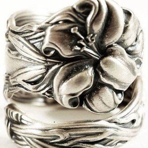 Tiger Lilly Spoon Ring, Multiple Sizes